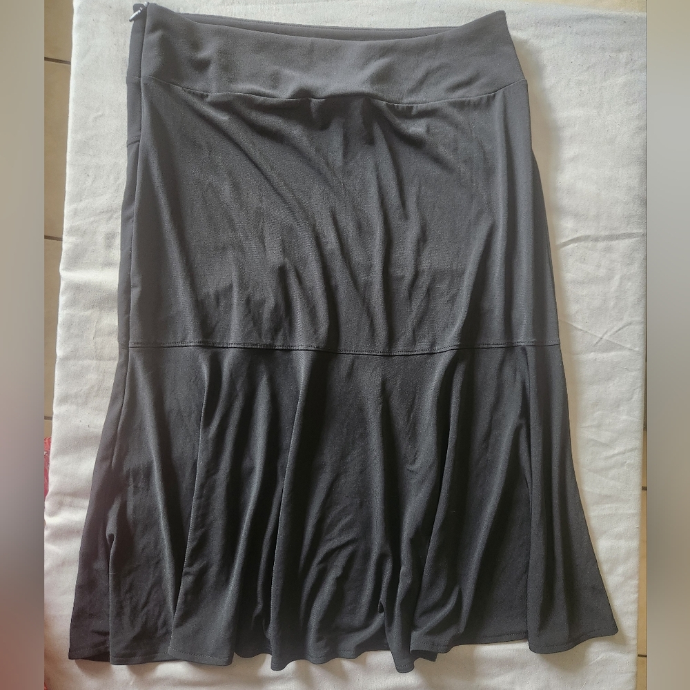 Merona Black A-Line Panel Flared Skirt